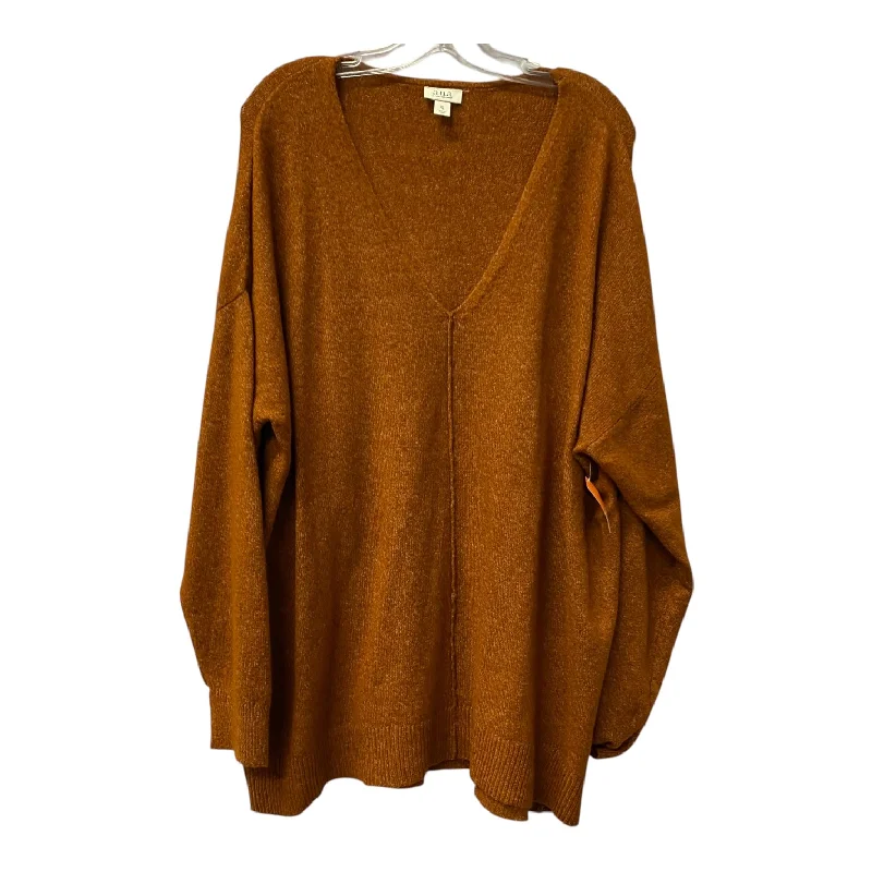 Women's Ribbed Pullovers-Sweater By Ana In Brown, Size:Xl