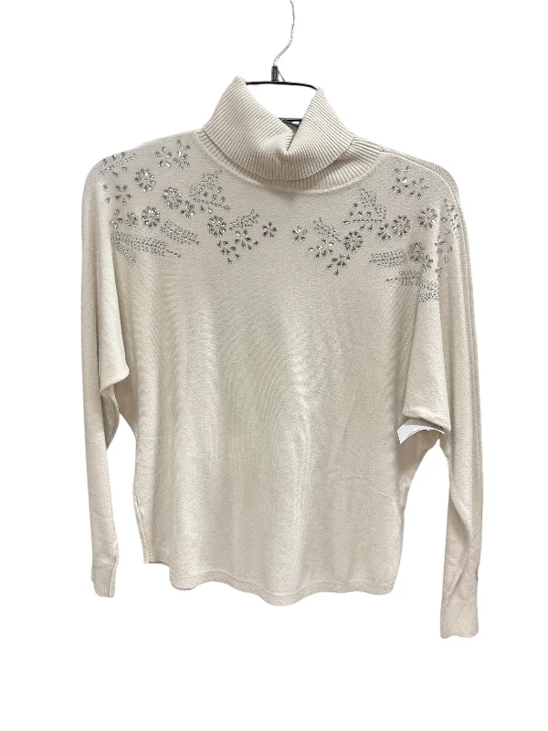 Women's Silk Pencil Pullovers-Sweater By Clothes Mentor In Cream, Size: S