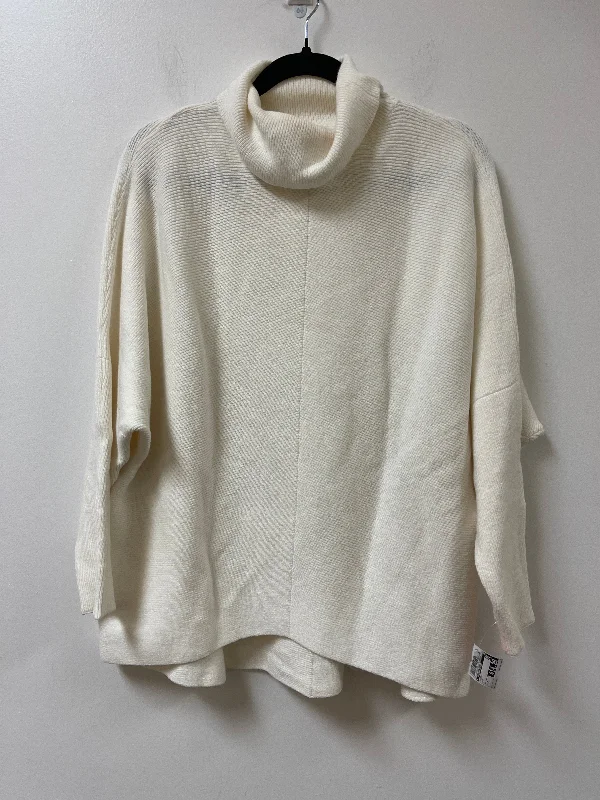 Women's Ribbed A-Line Pullovers-Sweater By Clothes Mentor In Cream, Size: M