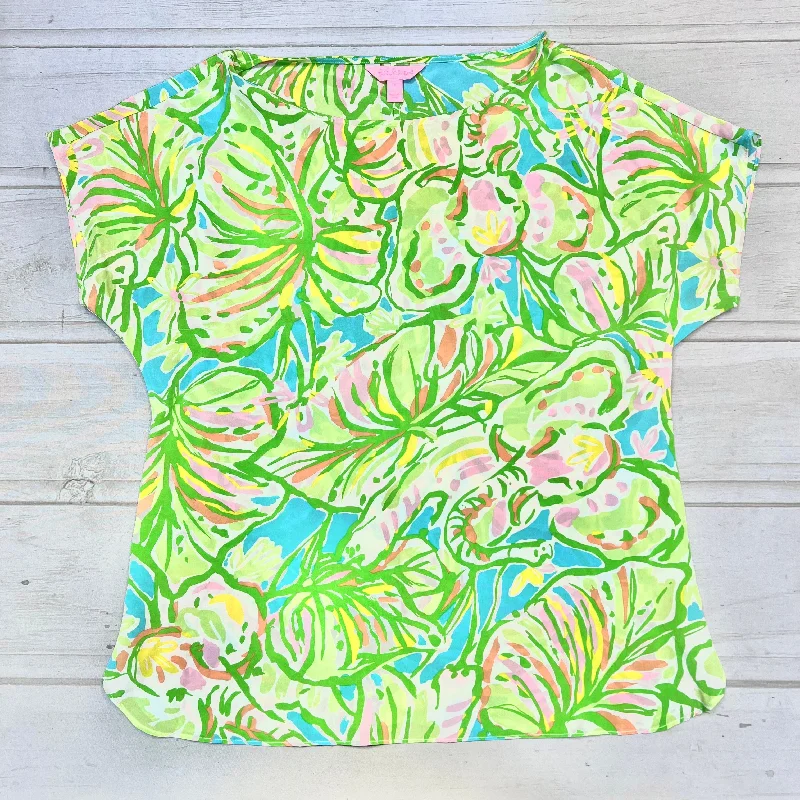 Women's Boho Blouses-Top Short Sleeve Designer By Lilly Pulitzer  Size: S