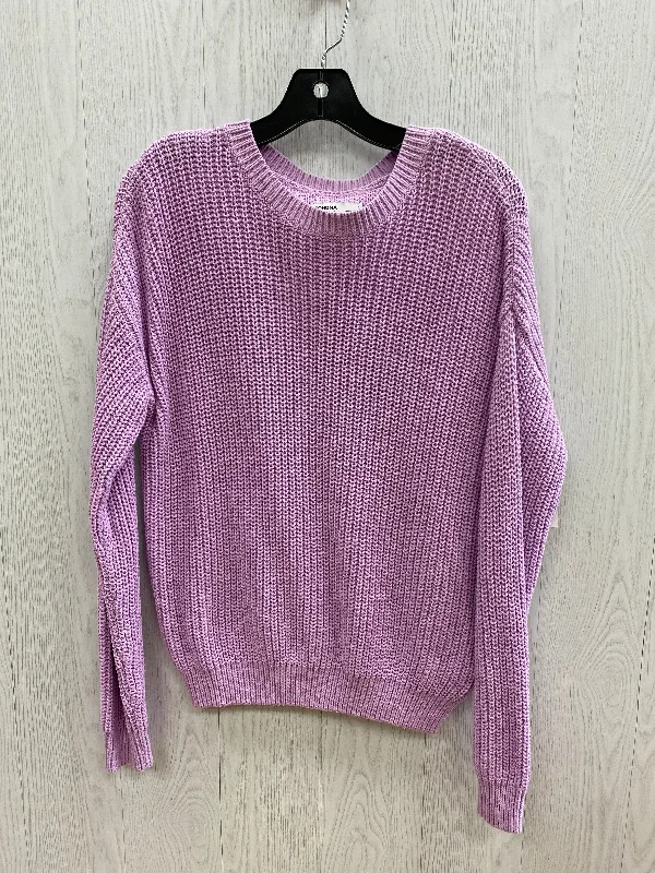 Women's Ribbed Denim Pullovers-Sweater By Sonoma In Purple, Size: S