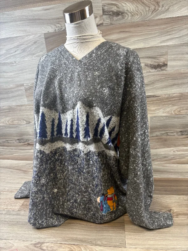 Women's Maxi Denim Pullovers-Sweater By Disney Store In Grey, Size: L