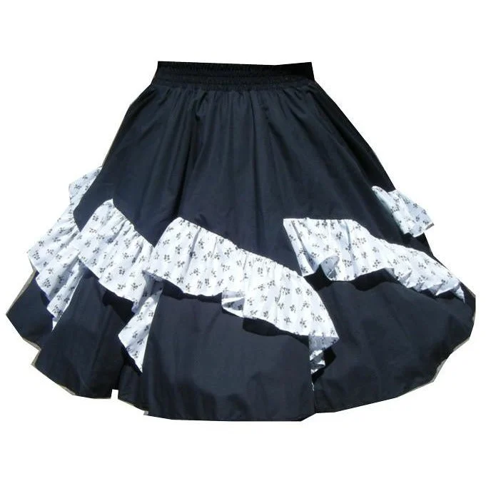 Women's Straight Skirts-Diagonal Pinwheel Square Dance Skirt