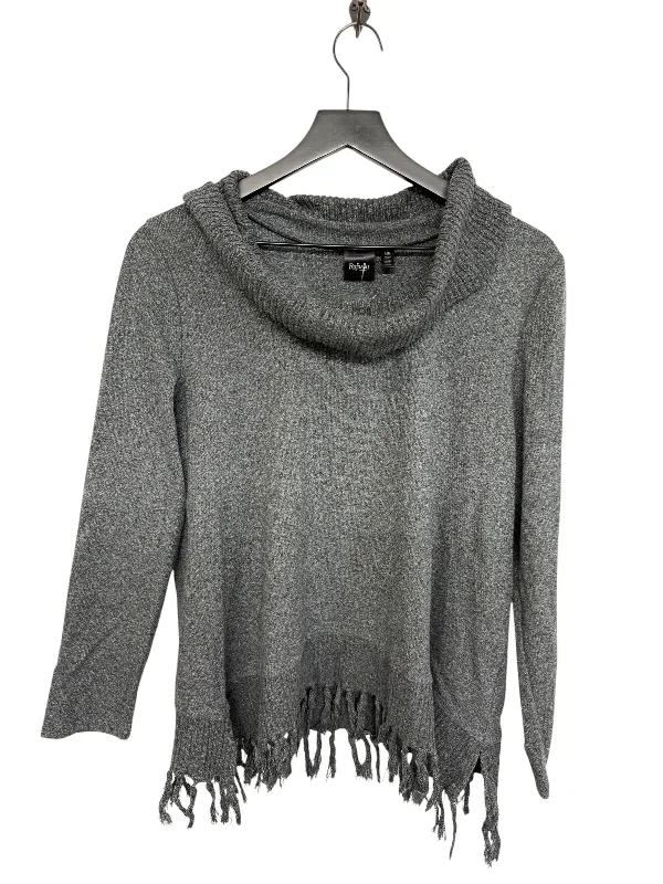 Women's Low-Waisted A-Line Pullovers-Sweater By Rafaella In Grey, Size: L