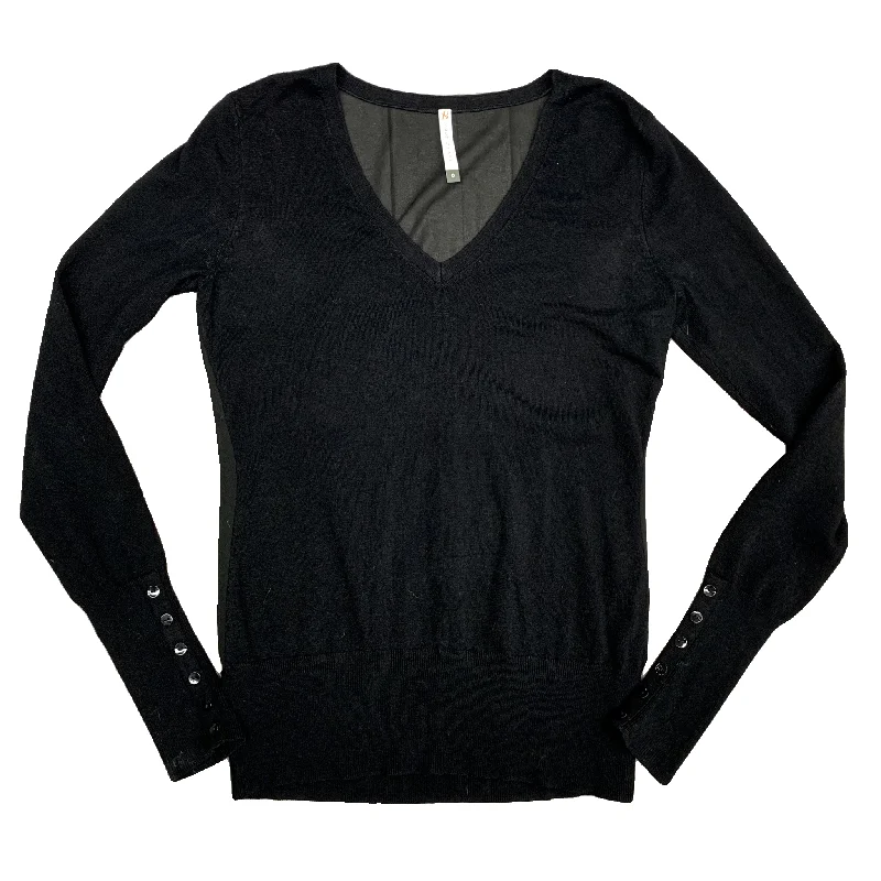 Women's Silk Ruffle Pullovers-Sweater By Sachin & Babi In Black, Size: Xs