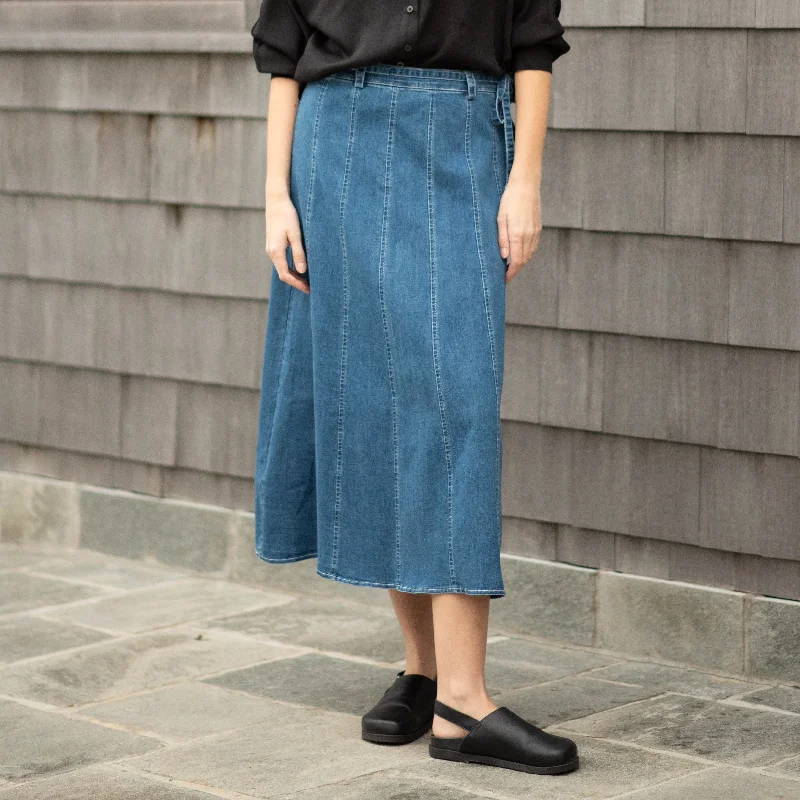 Women's Fleece Denim Skirts-Ridge Denim Skirt [Final Sale]