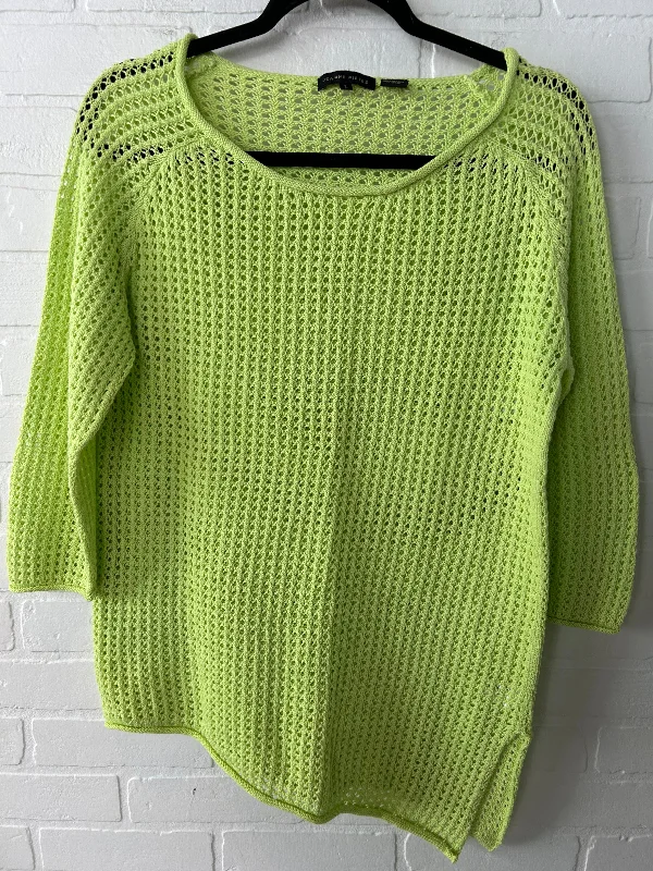 Women's Low-Waisted Pencil Pullovers-Sweater By Jeanne Pierre In Green, Size: L