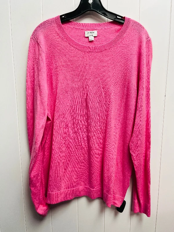 Women's Lace Denim Pullovers-Sweater By J. Crew In Pink, Size: L