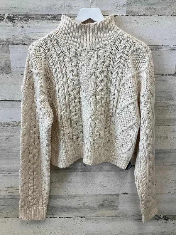 Women's Knit Pullovers-Sweater By Rd Style In Ivory, Size: L