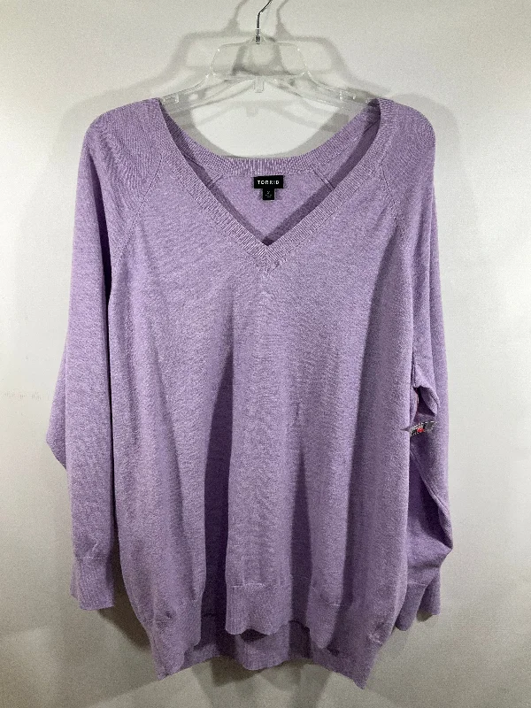 Women's Formal Pullovers-Sweater By Torrid In Purple, Size: 2x