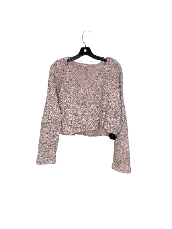 Women's Ribbed A-Line Pullovers-Sweater By Free People In Pink, Size: S