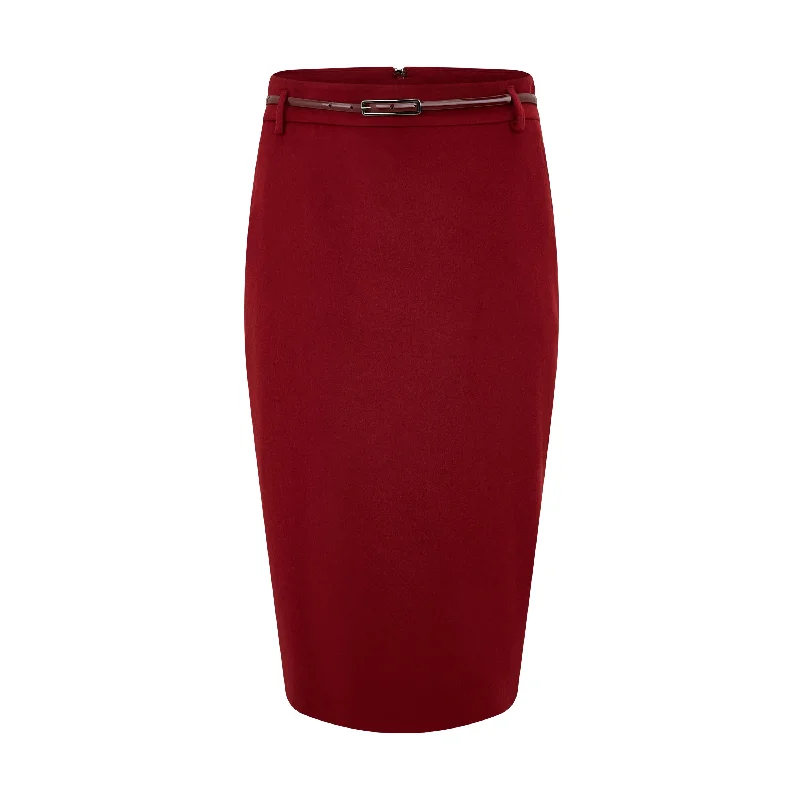 Women's Insulated A-Line Skirts-Ginseng Wool Skirt