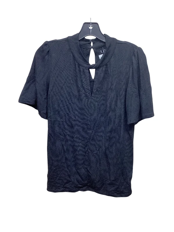 Women's Sheer Lace Blouses-Top Short Sleeve By Loft In Black, Size: Xs