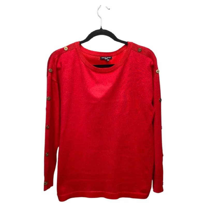 Women's Lace Pullovers-Sweater By Cable And Gauge In Red, Size: Xlp