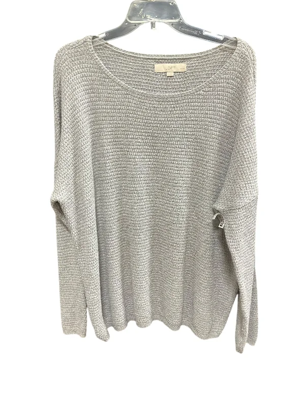 Women's Silk Denim Pullovers-Sweater By Loft O In Grey, Size: Xl