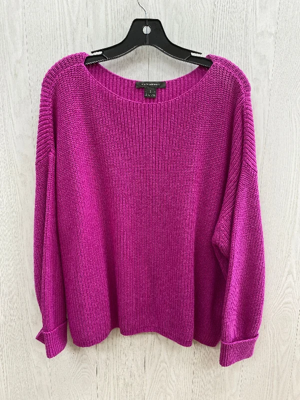 Women's Ribbed A-Line Pullovers-Sweater By French Connection In Purple, Size: S