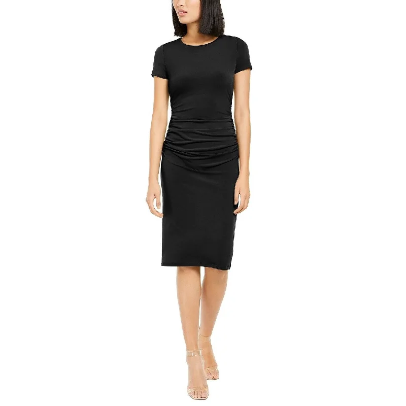 Women's Casual Sleeveless Dresses-INC Women's Ruched-Side Sheath Dress Black Size S - Small