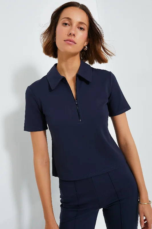 Women's Balloon Sleeve Blouses-Navy Lonnie Top