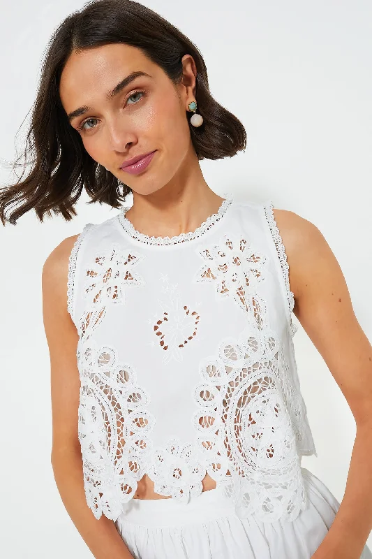 Women's Tie Detail Blouses-Vintage Lace Francesca Top