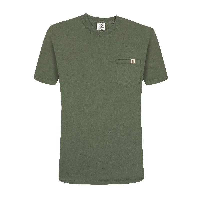 Women's Cap Sleeve T-Shirts-No Laying Up Minimalist Pocket T-shirt | Sage Green