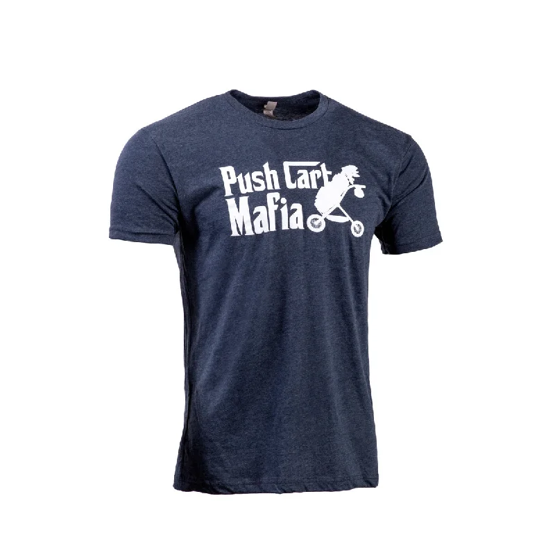 Women's Bold Print T-Shirts-The Push Cart Mafia T-Shirt | Navy