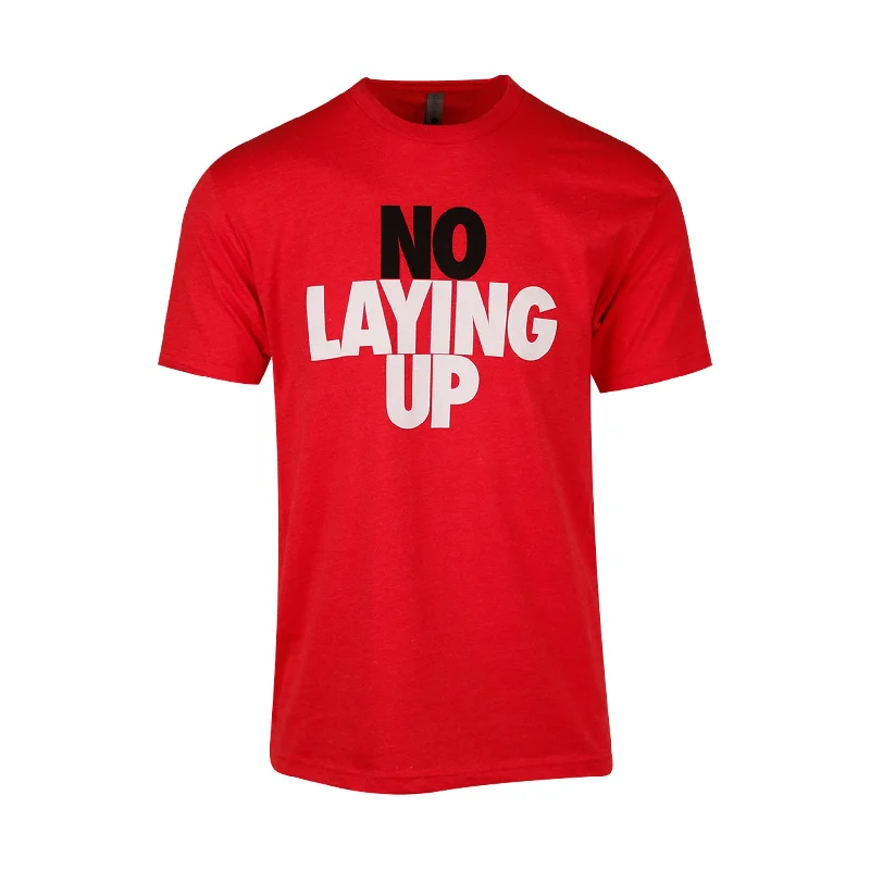 Women's Boxy T-Shirts-No Laying Up T-shirt | Red - Black & White Logo