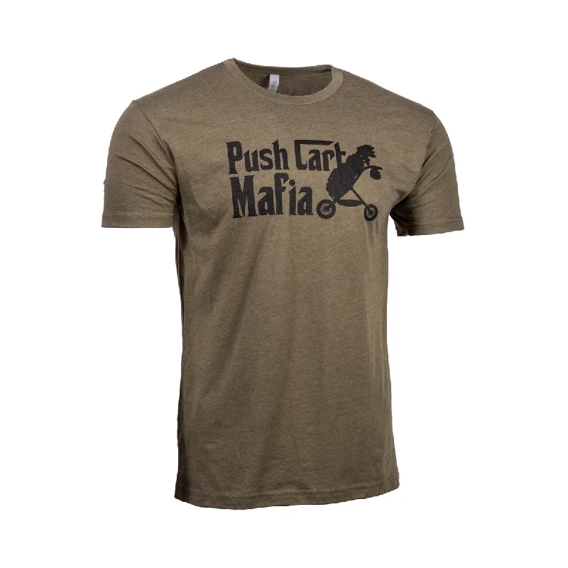 Women's Bohemian Print T-Shirts-The Push Cart Mafia T-Shirt | Military Green