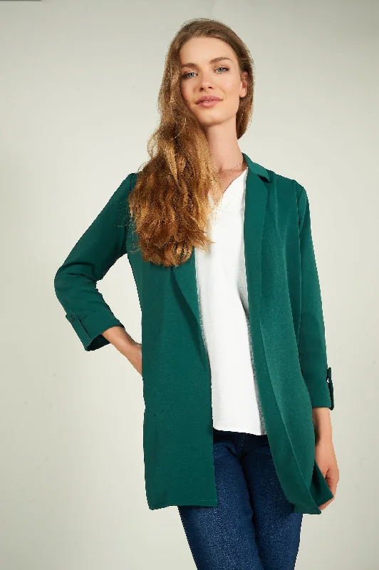 Women's Shimmer Pencil Cardigans-Cardigan long ouvert - BLANDA-X2 - (R-B2)