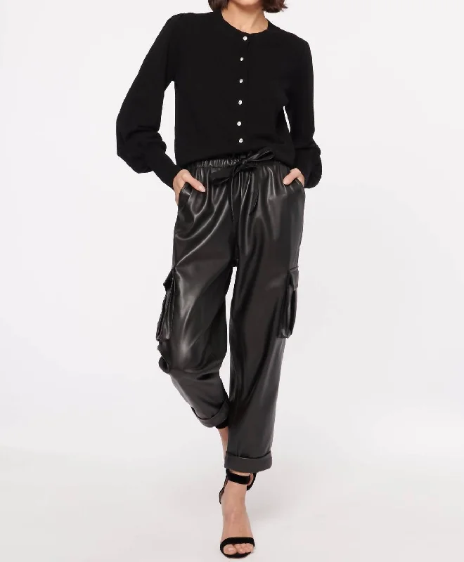 Women's Dressy Pants-Addy Vegan Leather Pant In Black