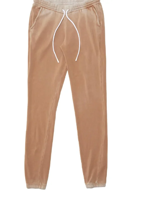 Women's Beach Pants-Aspen Sweatpant In Vintage Dark Tan