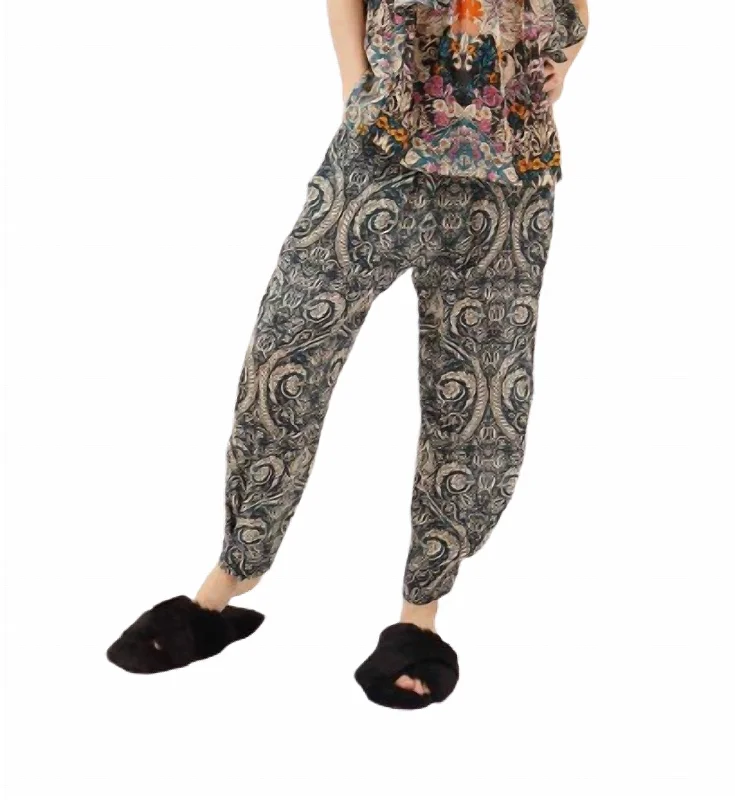 Women's High Rise Pants-Besalu Floral Pants In Mix 2 Green