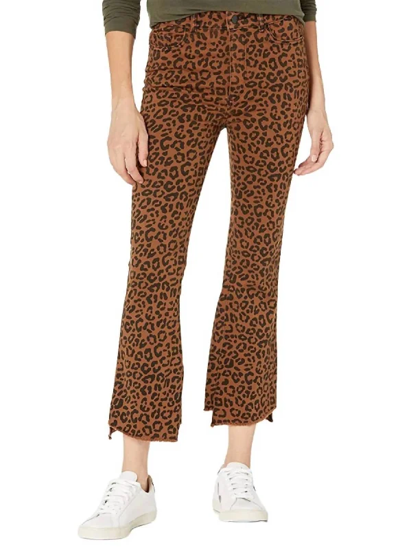 Women's Multi Stripe Pants-Bridget Crop High-Rise Bootcut Jeans In Jaguar