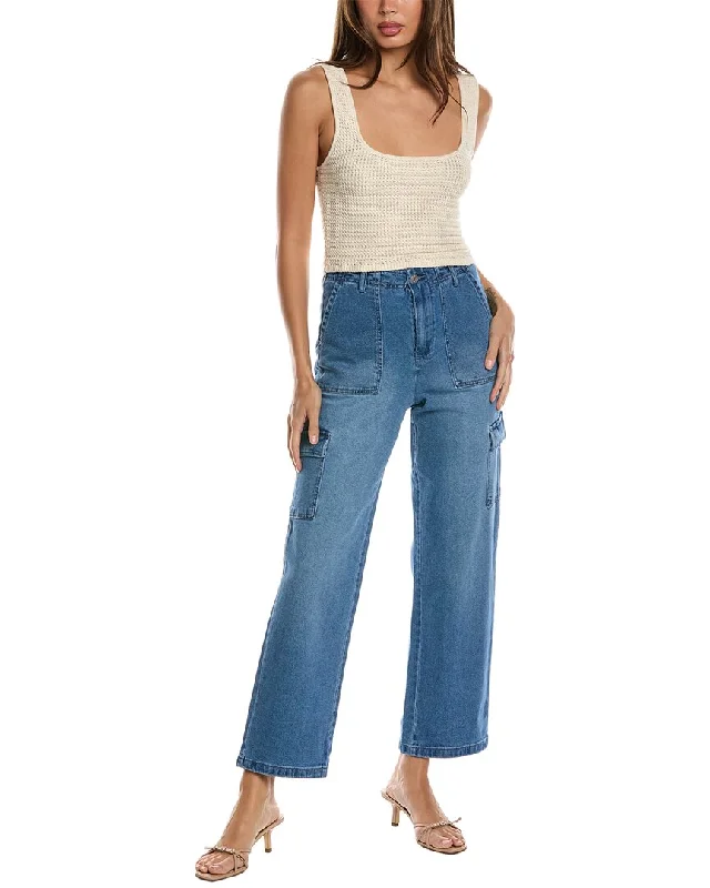 Women's Jewel Tone Pants-Brook + Lynn Cargo Jean