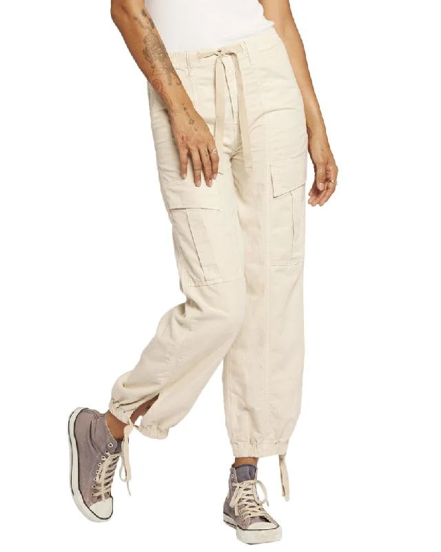 Women's Jogger Pants-Current/Elliott The Capture Linen-Blend Pant