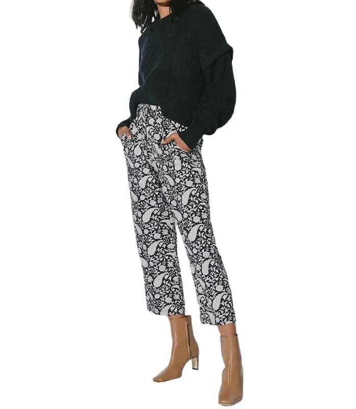 Women's Paperbag Waist Pants-Dana Trouser In Paisley