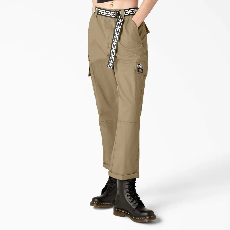 Women's Light Wash Pants-Dickies Dickies x Lurking Class Women’s Relaxed Fit Cropped Cargo Pants