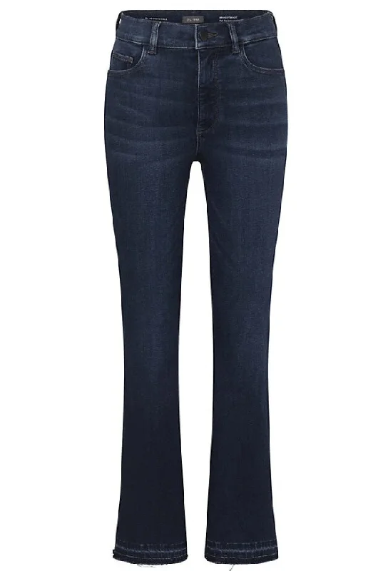 Women's Autumn Pants-DL1961 Women Bridget Boot: High Rise Instasculpt Crop Dark Indigo Released Jeans