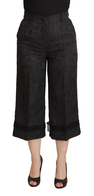 Women's Dressy Pants-Dolce & Gabbana Elegant  Brocade Cropped Women's Pants