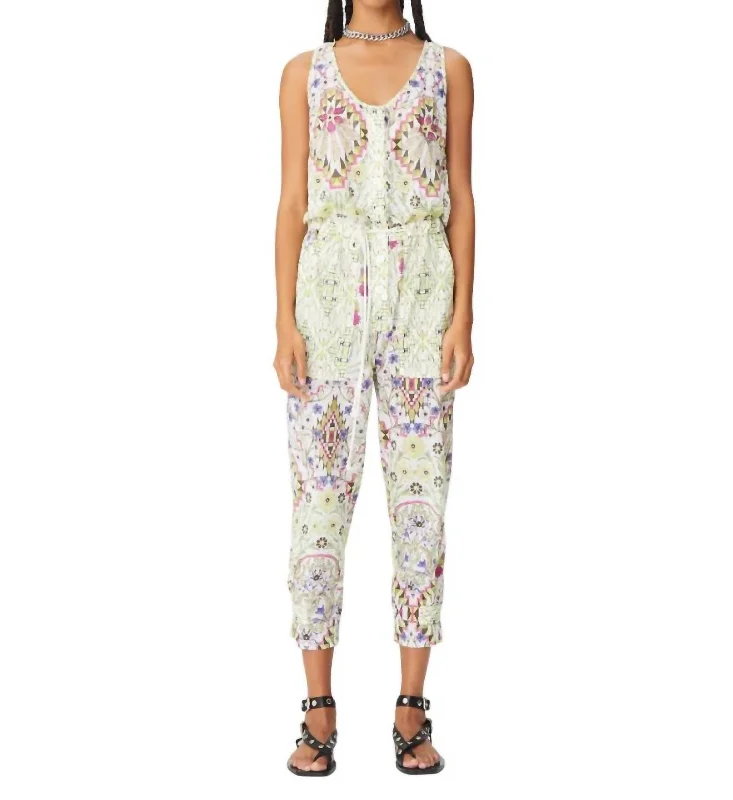 Women's Feminine Pants-Esquel Iriel Jumpsuit In White Mix 150