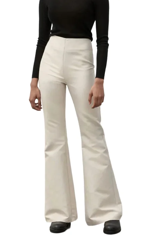 Women's Cinch-Waist Pants-Flared Pant In Pearl