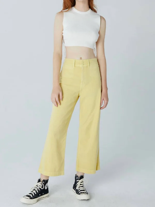 Women's Herringbone Pants-Gemma Jeans In Citrine