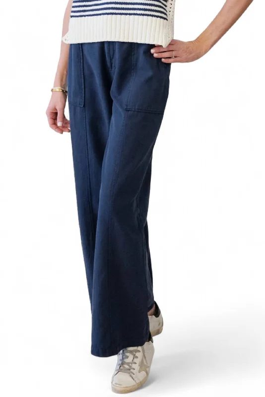 Women's Checkered Pants-Greer Pant In Navy