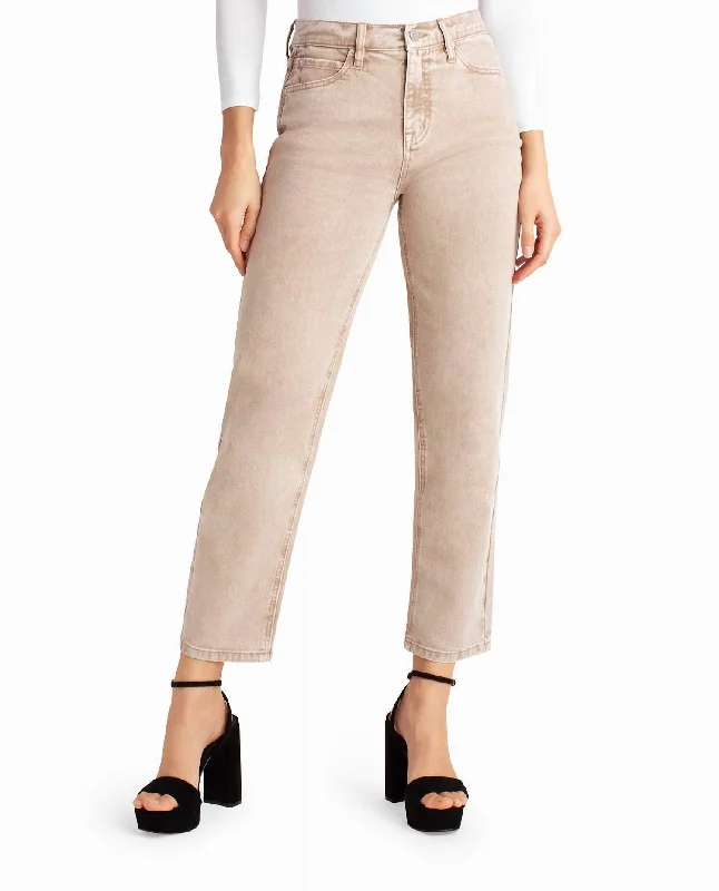 Women's Moisture-Wicking Pants-High Rise Slim Straight Jean In Sand