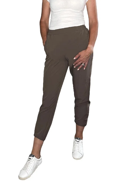 Women's Color Block Pants-In The Moment Jogger In Mushroom