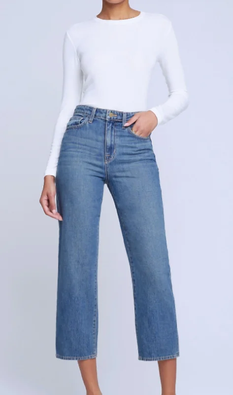 Women's Professional Pants-June Stovepipe Crop In Blue