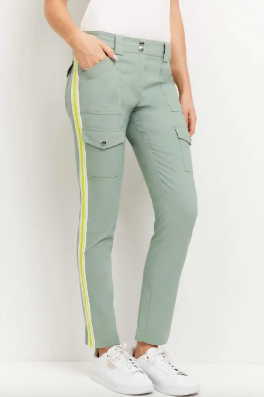 Women's Neon Pants-Kate Stripe Pant In Sage