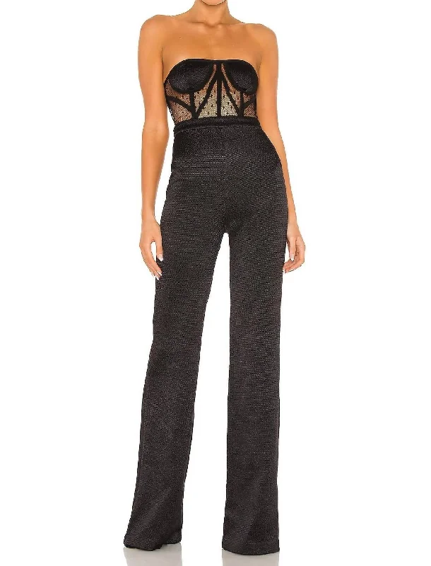 Women's Triple-Waist Pants-Lauren Jumpsuit In Black