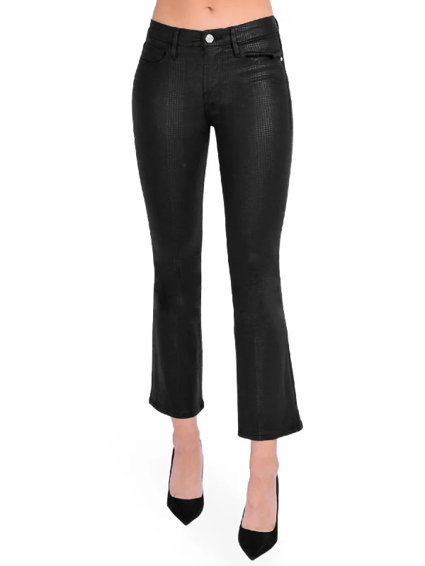 Women's Everyday Pants-Le Crop Mini Boot Pant In Houndstooth Shine