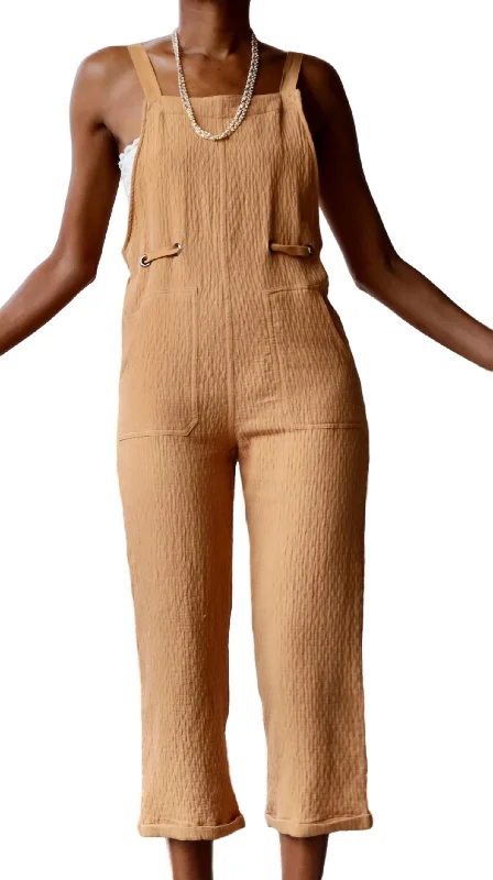 Women's Utility Pants-Light And Lux Jumpsuit In Mustard