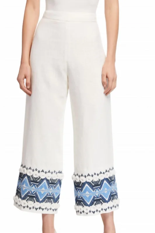 Women's Windowpane Pants-Lowri Pant In Ivory